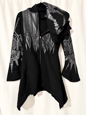 RESTYLE Gothic Cathedral Moon Hooded Sweatshirt Size M